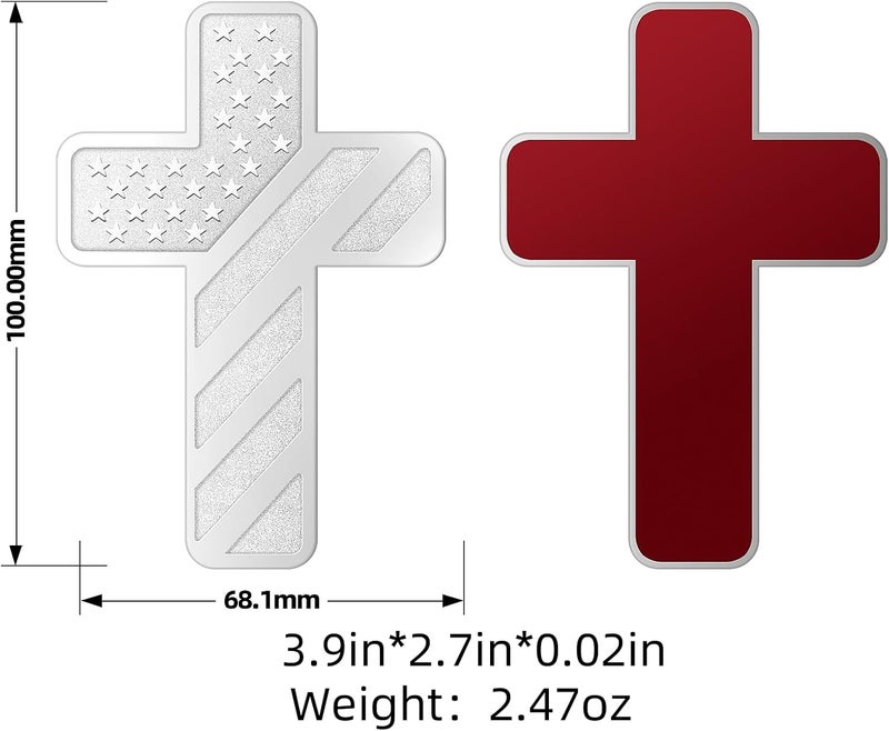 LWQLZY Cross Christian Car Emblem – Patriotic USA Flag Zinc Alloy 3D Badge with 3M Adhesive – Cross Decal for Car, Truck, Window, Door, Toolbox, or Home Decor (Chrome) - Image 5